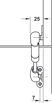 Gasdruckfeder Klappendämpfer Klappenheber Hub=200 Länge 504,5 250N Ø22mm  L204010, Wamaat GmbH